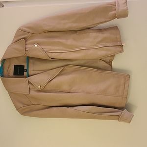 Faux rose pink leather jacket